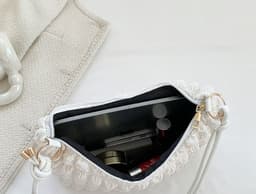image-Women's Simple Gentle Elegant Pleated Underarm Messenger Bag