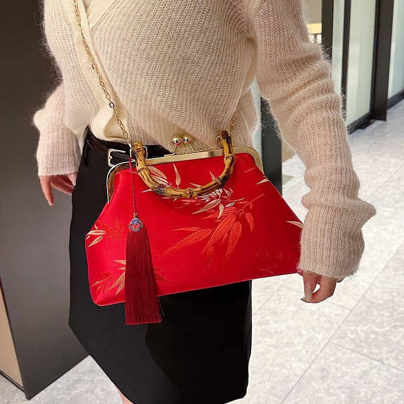 image-Embroidered Chinese Style Retro Portable Crossbody Bag Cheongsam Ethnic Style