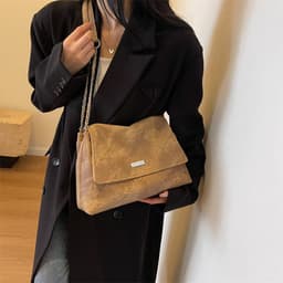image-Texture Chain Shoulder Bag Crossbody Commuter Tote