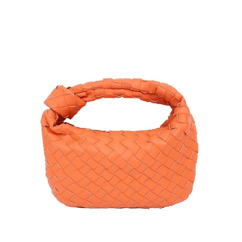 image-Woven Croissant Knotted Handbag Underarm Hand Bag