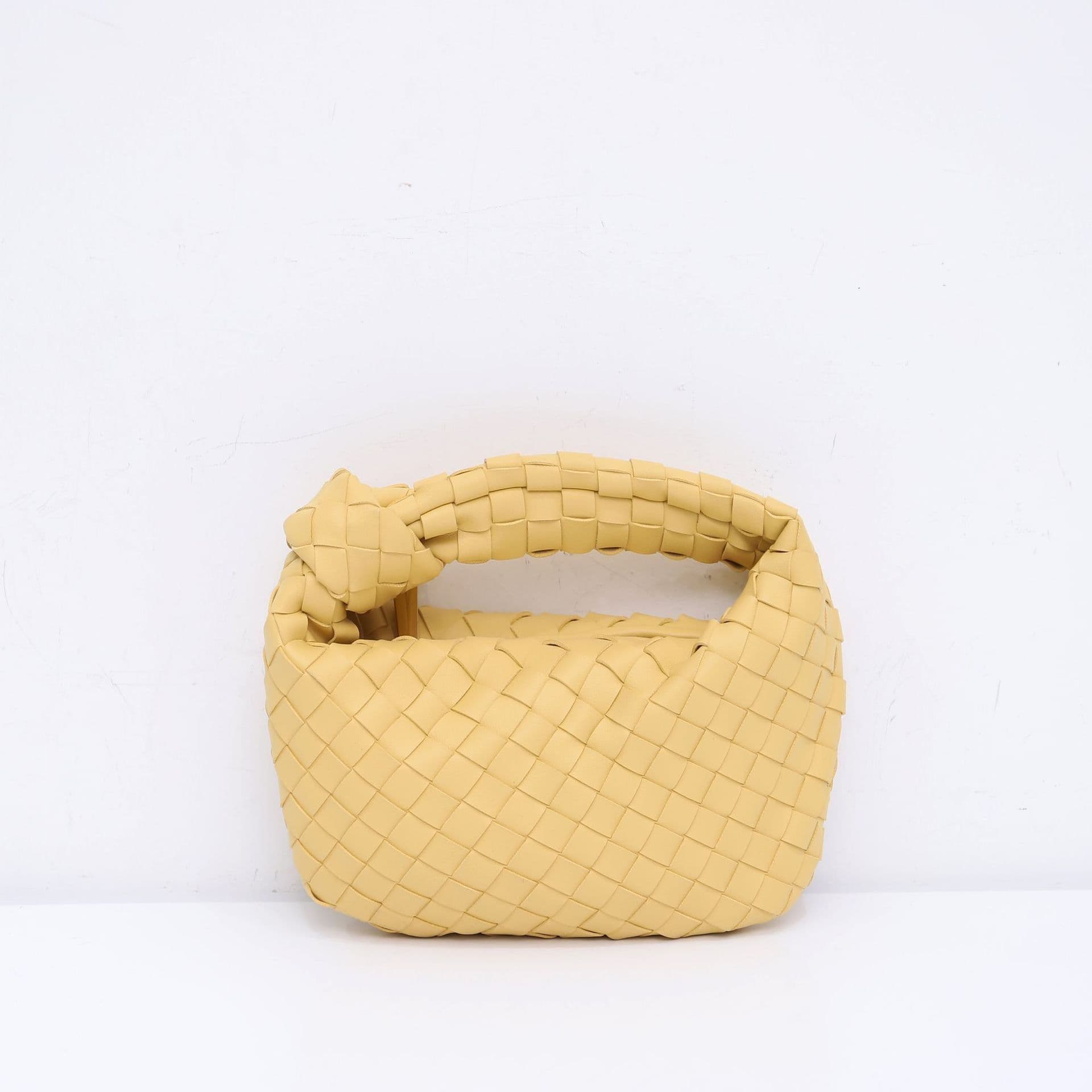 image-Woven Croissant Knotted Handbag Underarm Hand Bag