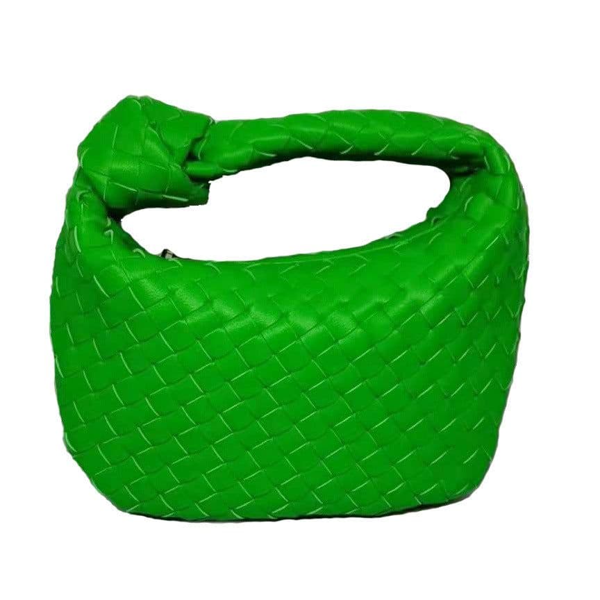 image-Woven Croissant Knotted Handbag Underarm Hand Bag