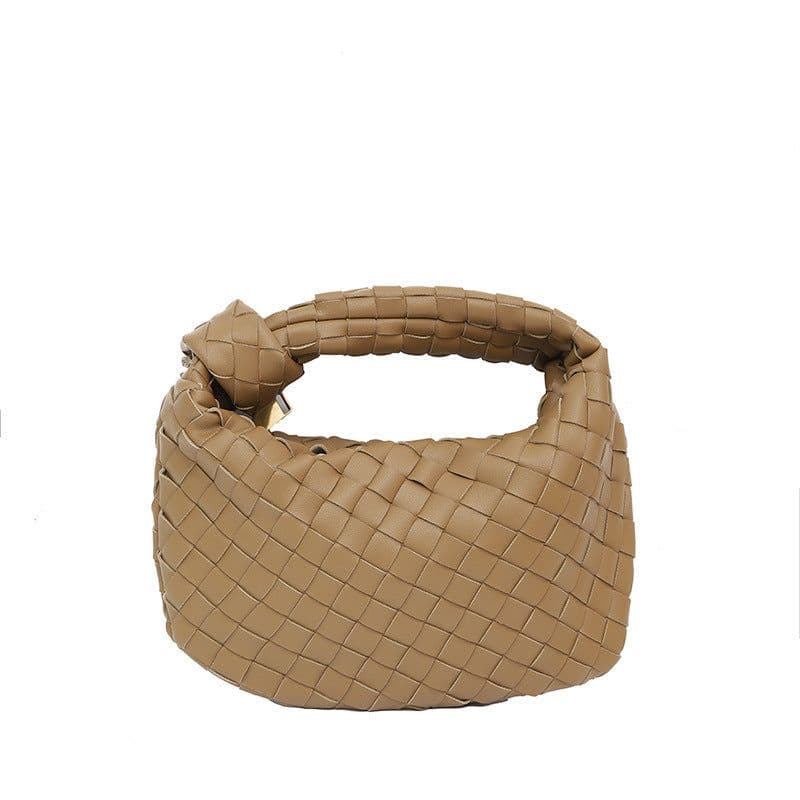 image-Woven Croissant Knotted Handbag Underarm Hand Bag