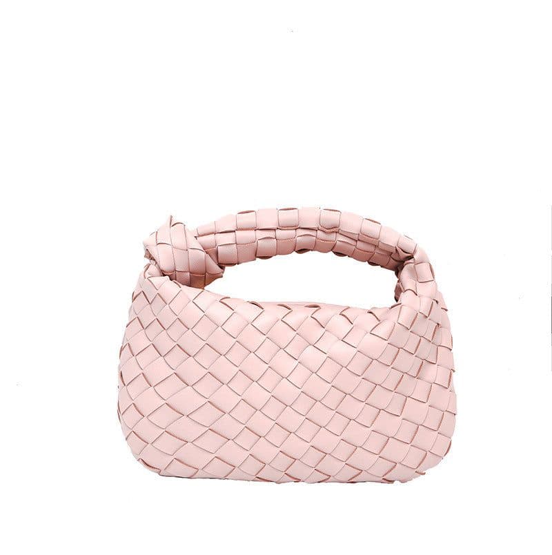 image-Woven Croissant Knotted Handbag Underarm Hand Bag