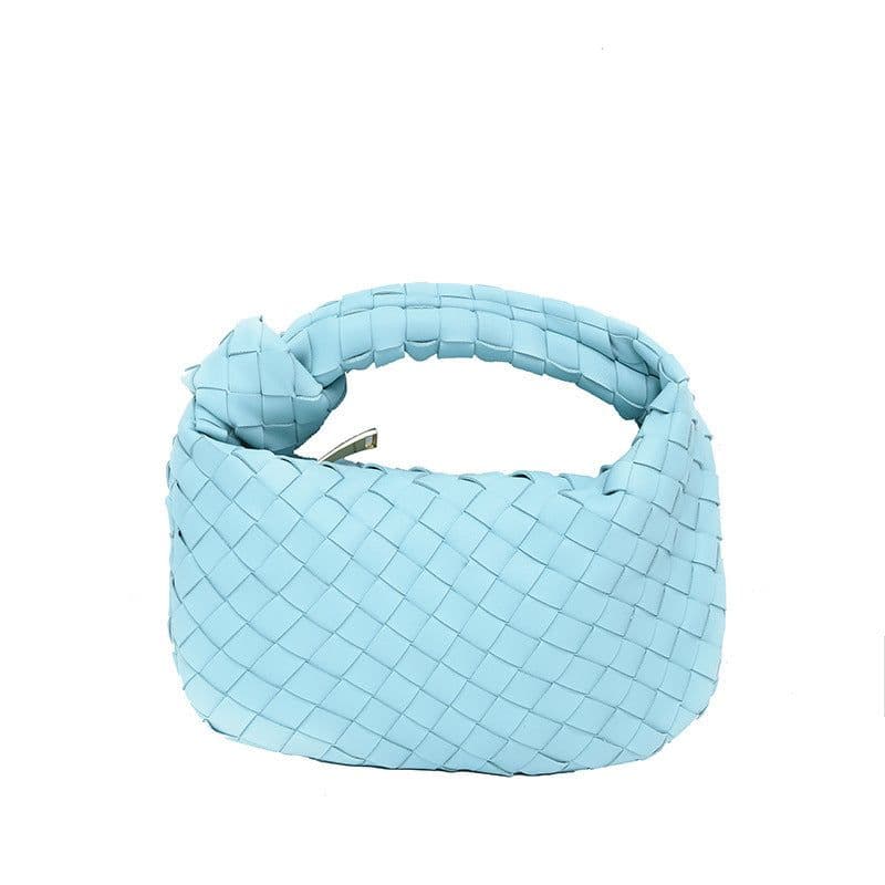 image-Woven Croissant Knotted Handbag Underarm Hand Bag