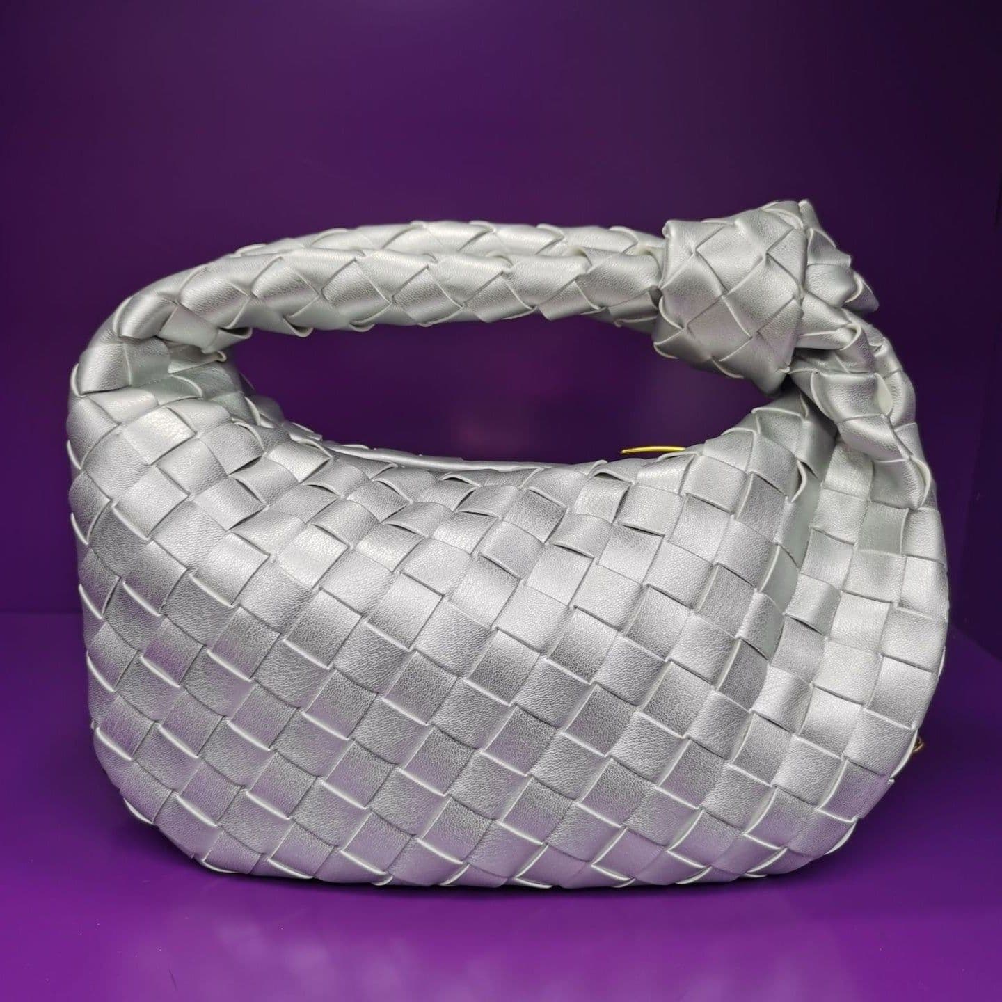 image-Woven Croissant Knotted Handbag Underarm Hand Bag