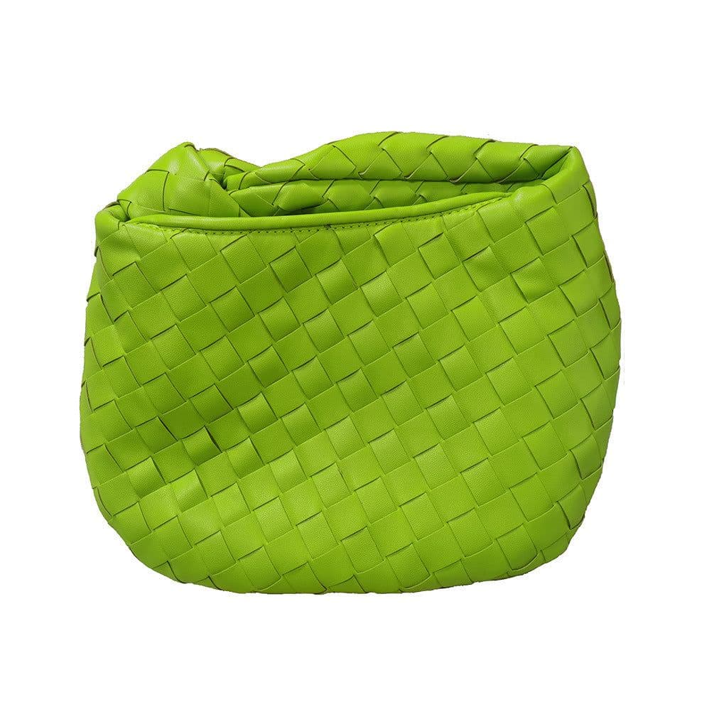 image-Woven Croissant Knotted Handbag Underarm Hand Bag