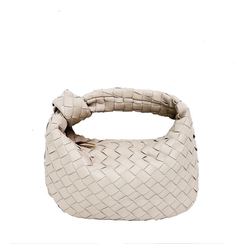 image-Woven Croissant Knotted Handbag Underarm Hand Bag