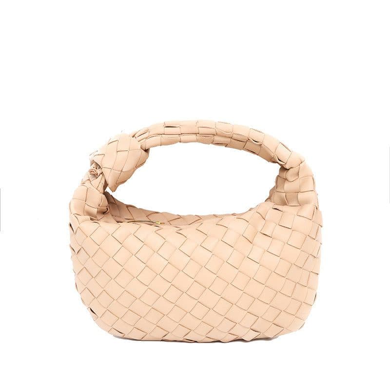 image-Woven Croissant Knotted Handbag Underarm Hand Bag