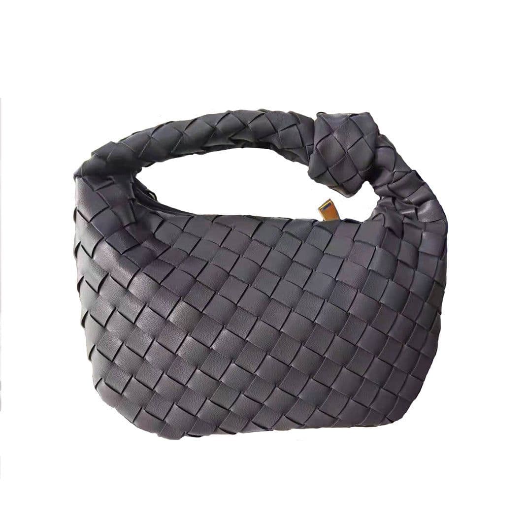 image-Woven Croissant Knotted Handbag Underarm Hand Bag