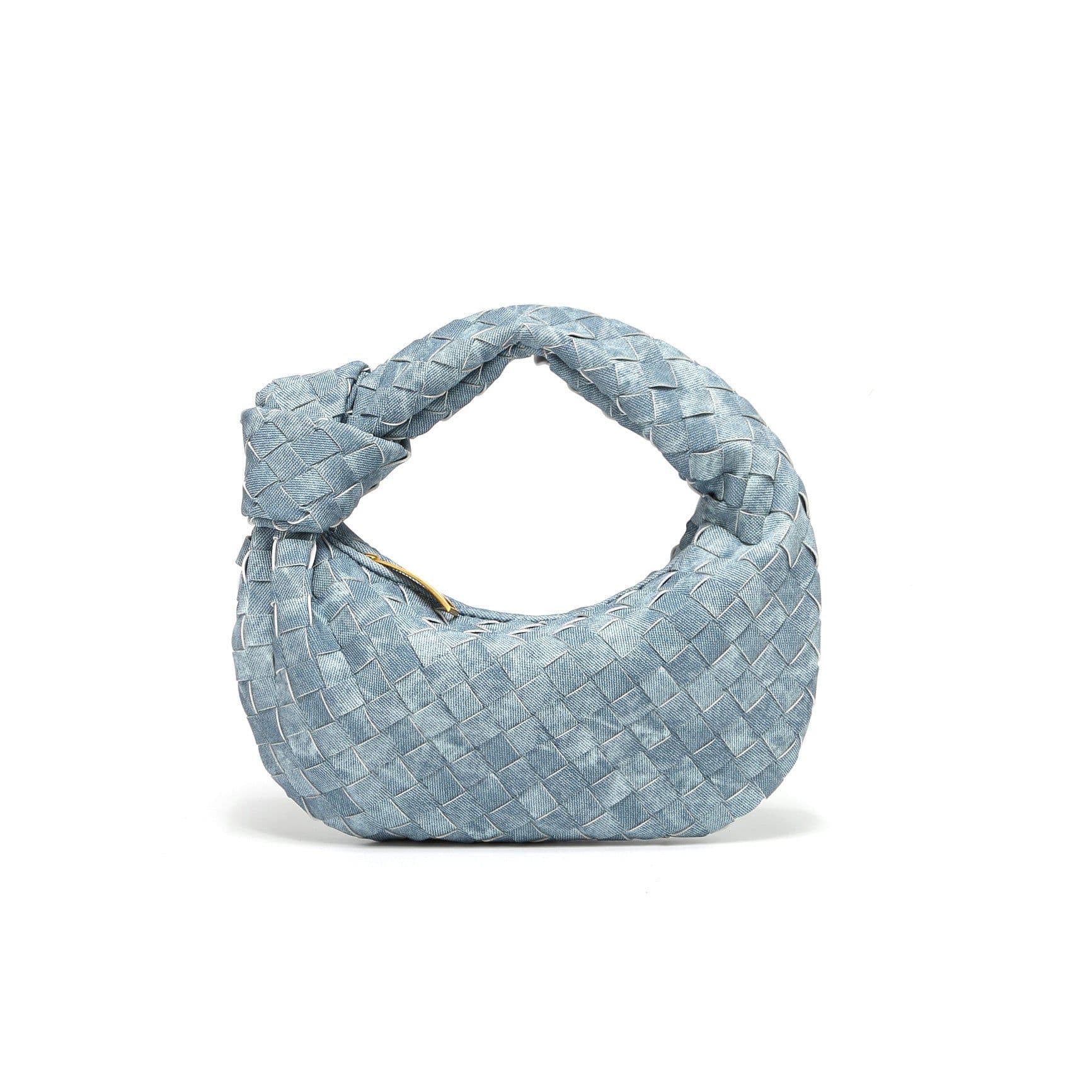 image-Woven Croissant Knotted Handbag Underarm Hand Bag