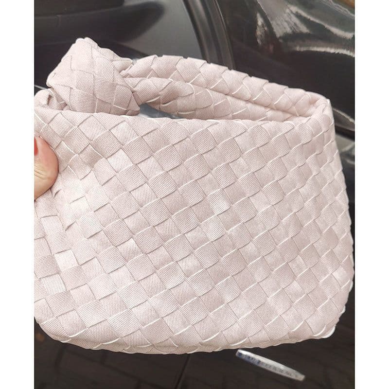 image-Woven Croissant Knotted Handbag Underarm Hand Bag