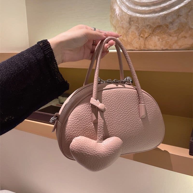 image-2024 Handbag For WomenLuxury Desinger Heart Crossbody Bag Solid Concise Ladies Femlae Bag