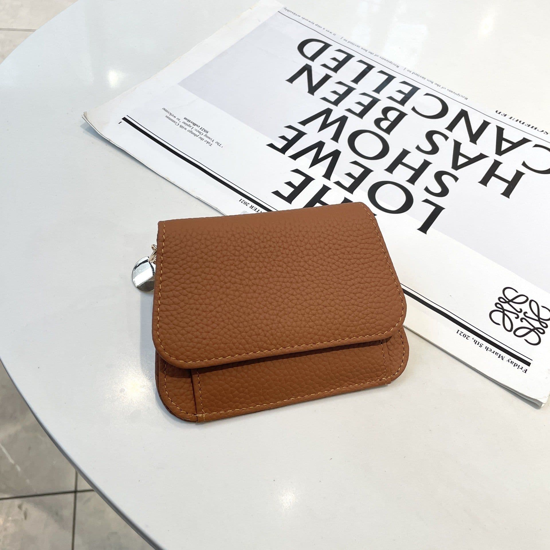 image-Ladies Card Holder Ins Cowhide Korean Style Mini Multi-card Slot Coin Purse
