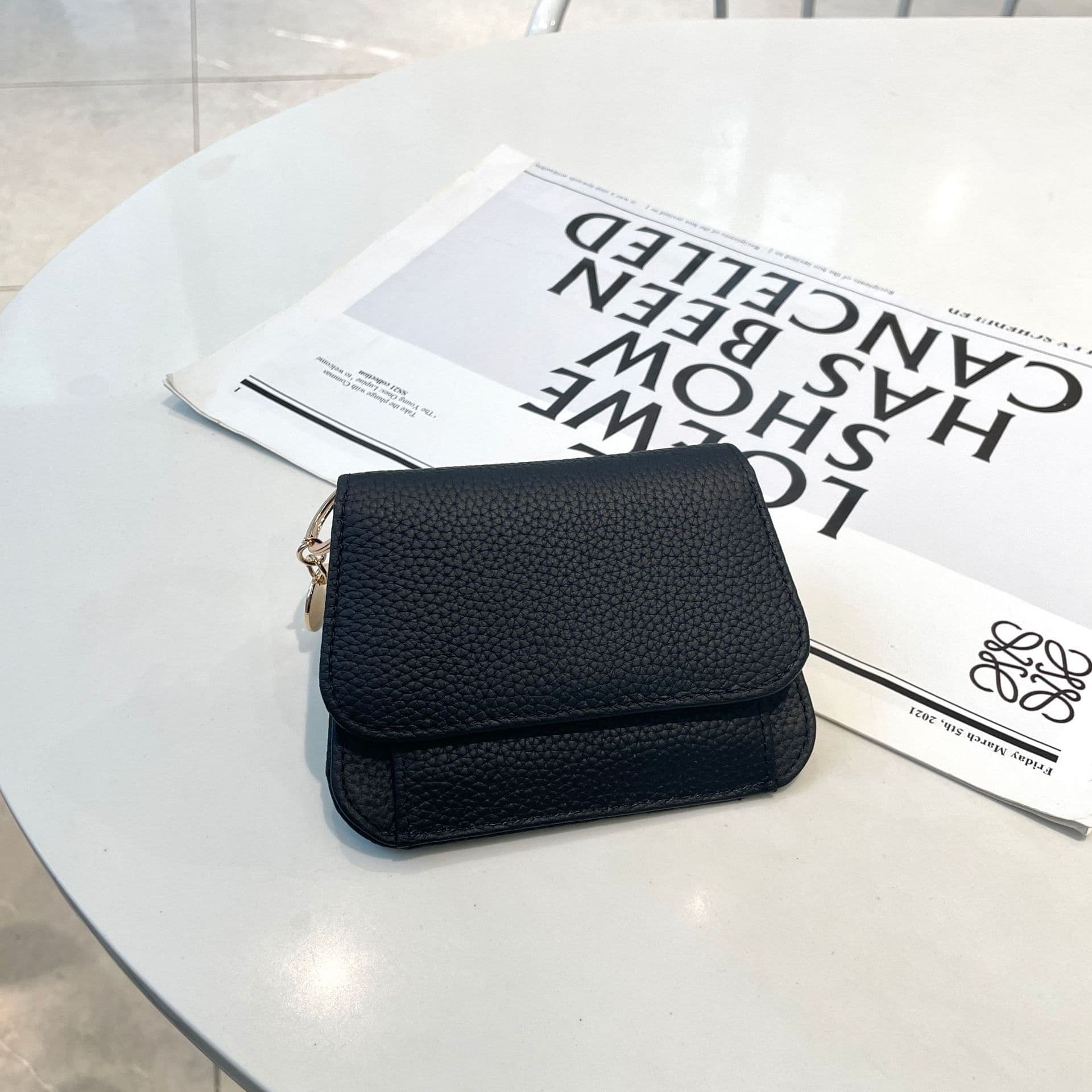 image-Ladies Card Holder Ins Cowhide Korean Style Mini Multi-card Slot Coin Purse