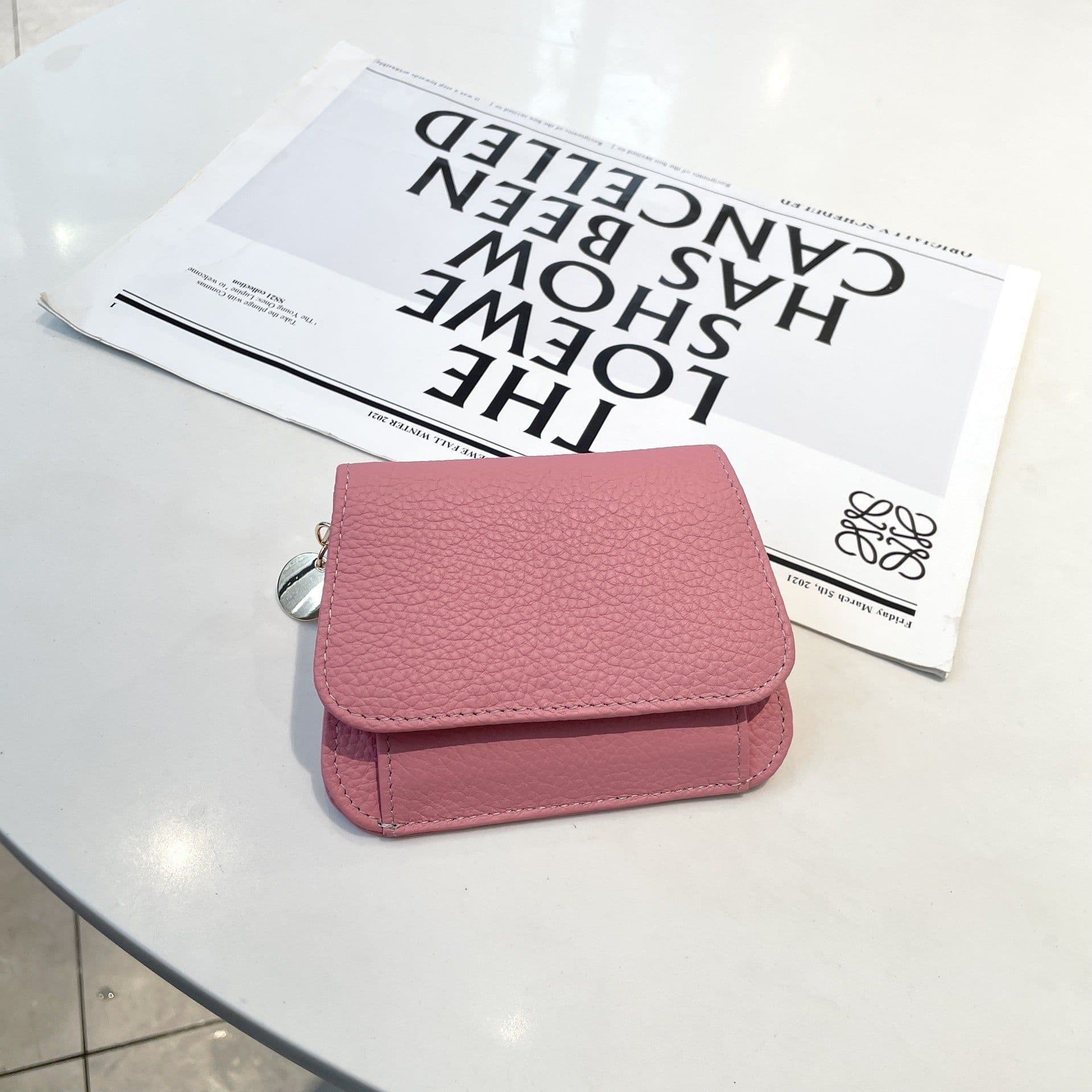 image-Ladies Card Holder Ins Cowhide Korean Style Mini Multi-card Slot Coin Purse
