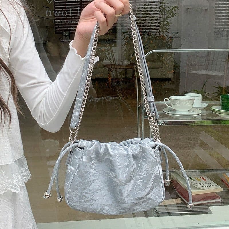 image-New Chinese Style Pleated Chain Cloud Niche Commuter Summer All-matching Crossbody Bag For Women