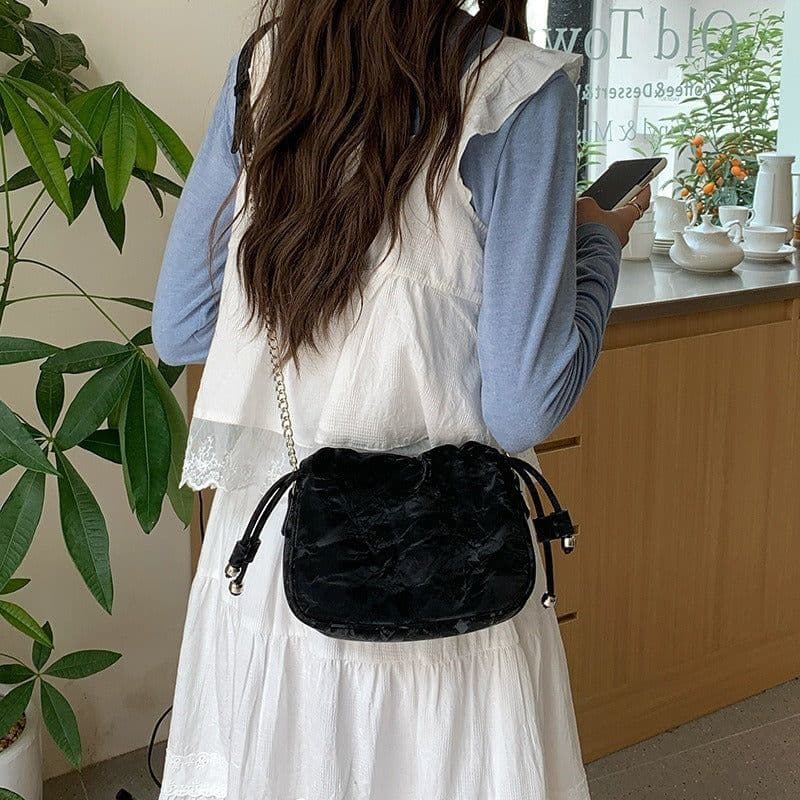 image-New Chinese Style Pleated Chain Cloud Niche Commuter Summer All-matching Crossbody Bag For Women