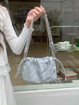 image-New Chinese Style Pleated Chain Cloud Niche Commuter Summer All-matching Crossbody Bag For Women