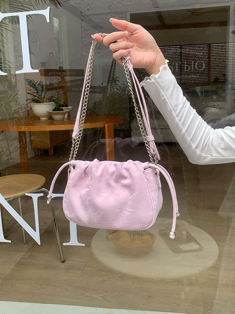 image-New Chinese Style Pleated Chain Cloud Niche Commuter Summer All-matching Crossbody Bag For Women