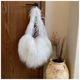 image-Women's Plush Retro Love Shoulder Bag