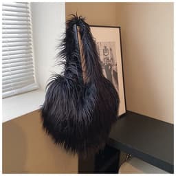 image-Women's Plush Retro Love Shoulder Bag