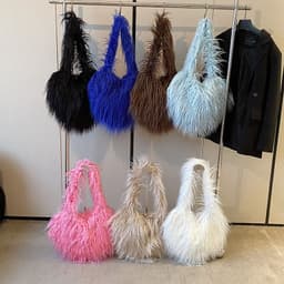 image-Women's Plush Retro Love Shoulder Bag