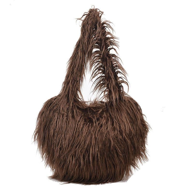 image-Women's Plush Retro Love Shoulder Bag