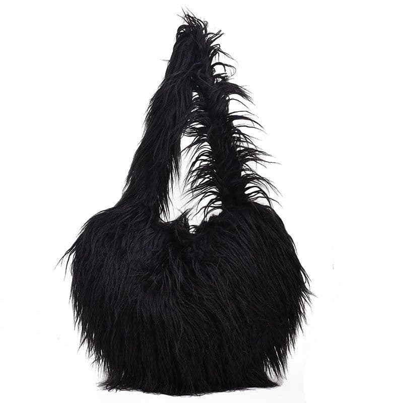 image-Women's Plush Retro Love Shoulder Bag