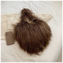 image-Women's Plush Retro Love Shoulder Bag