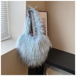 image-Women's Plush Retro Love Shoulder Bag
