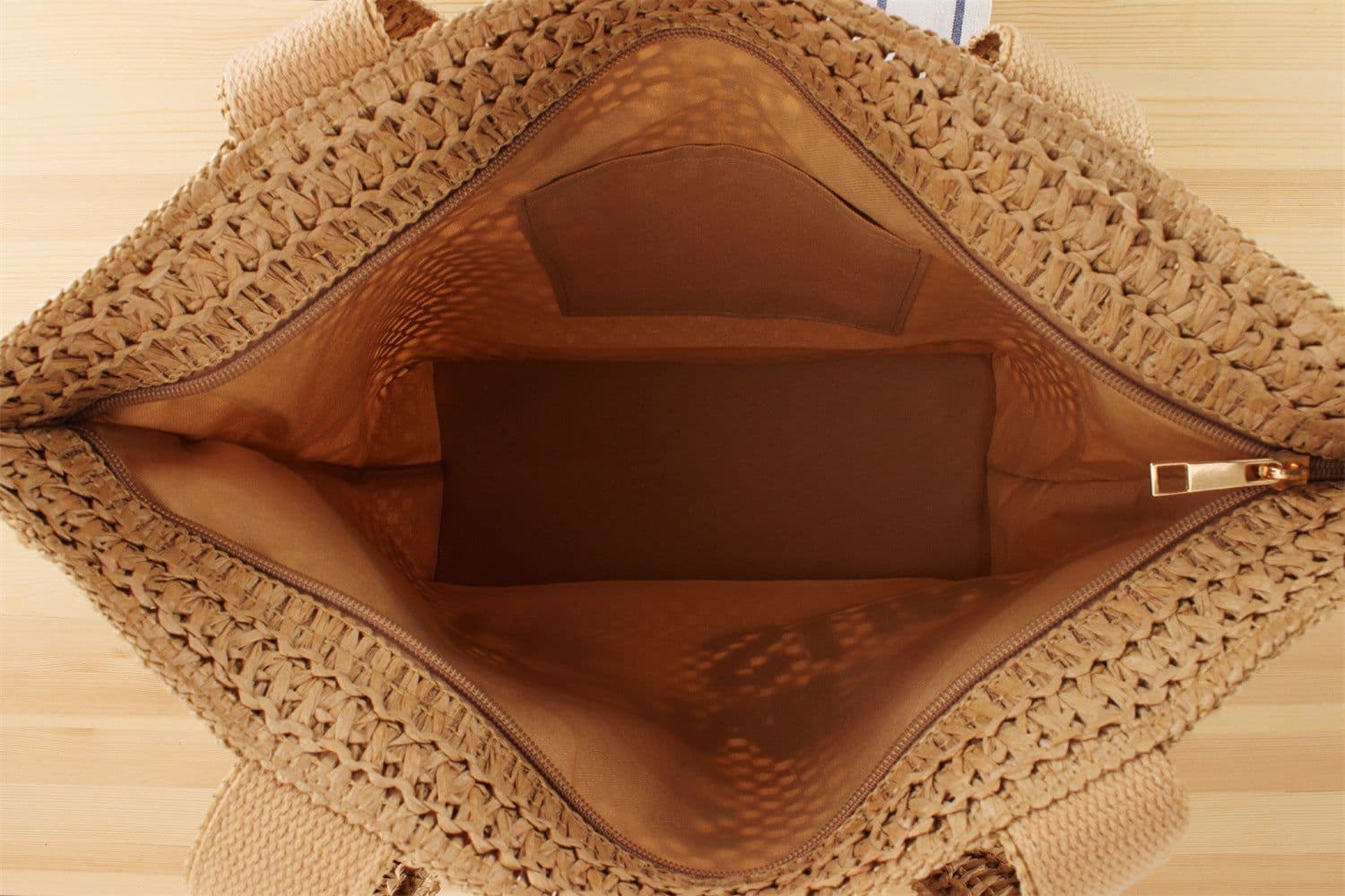 image-Large Capacity Business Commute Shoulder Minority All-match Straw Bag