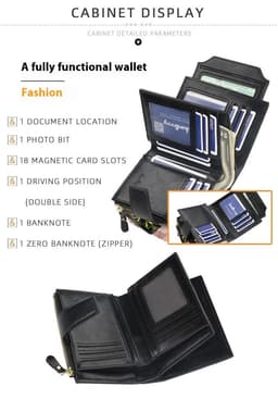 image-Short Multiple Card Slots Buckle Driving License Card Holder Zipper Wallet