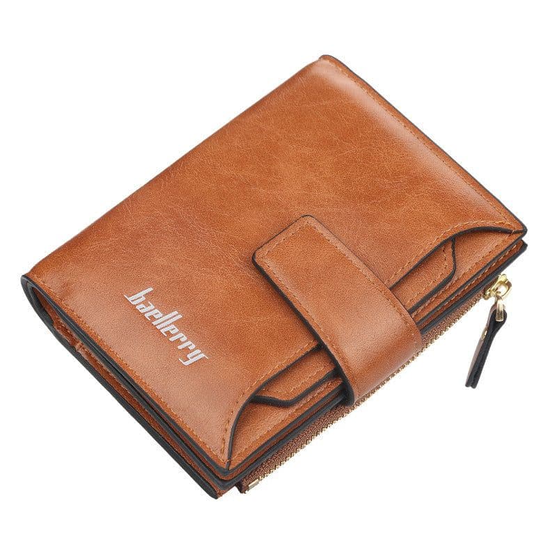 image-Short Multiple Card Slots Buckle Driving License Card Holder Zipper Wallet