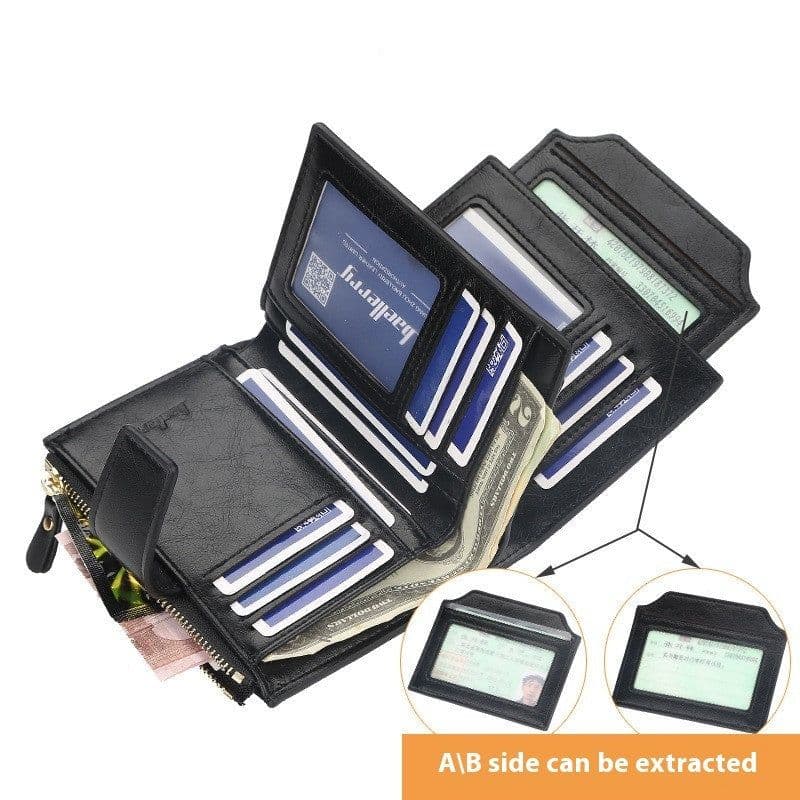 image-Short Multiple Card Slots Buckle Driving License Card Holder Zipper Wallet