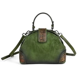 image-Women's Retro National Style Craft Hand-rub Color Three-dimensional Embossed Clip Bag