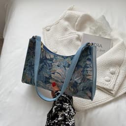 image-Western Style Popular Oil Painting Fashion Women's Handbag Underarm Bag