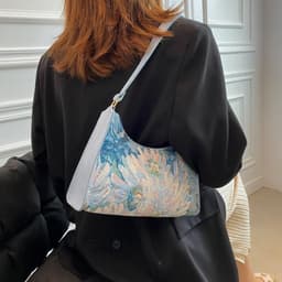 image-Western Style Popular Oil Painting Fashion Women's Handbag Underarm Bag