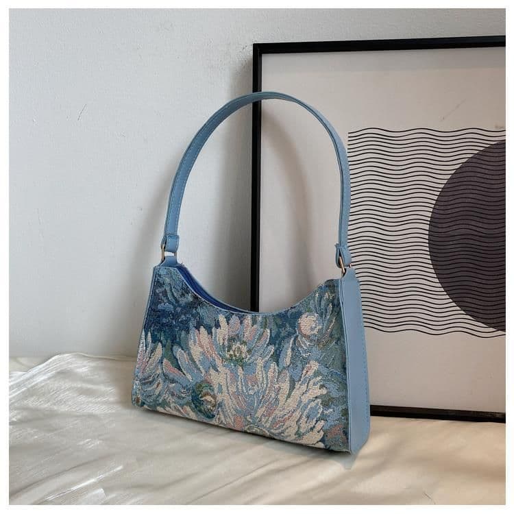 image-Western Style Popular Oil Painting Fashion Women's Handbag Underarm Bag