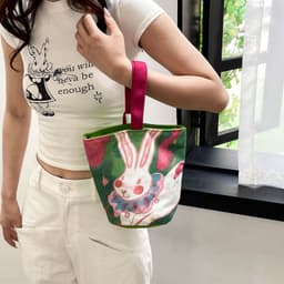 image-Oil Painting Style Handbag Cute Printing