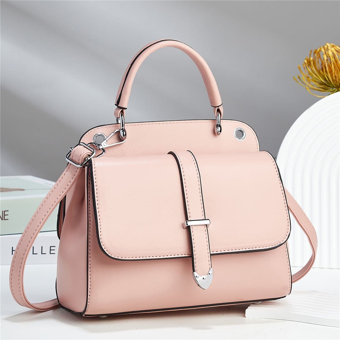 image-New Candy-colored Flip Texture One-shoulder Crossbody Handbag