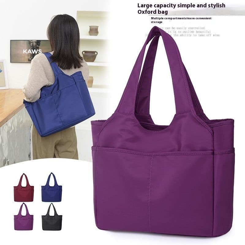 image-Hand-carrying Oxford Cloth Casual Large Capacity Nylon Shoulder Bag