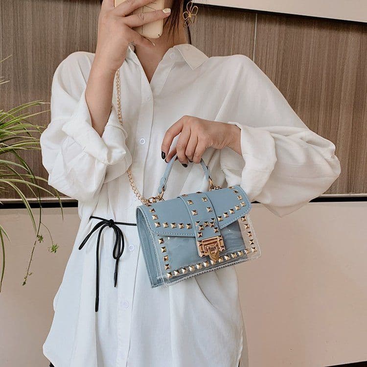 image-New Fashion Rivet Transparent Women's Bag