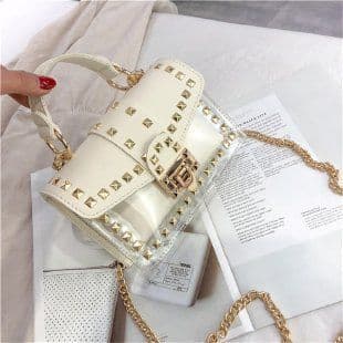 image-New Fashion Rivet Transparent Women's Bag