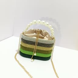 image-Shiny And Inflexible Rhinestone Evening Bag