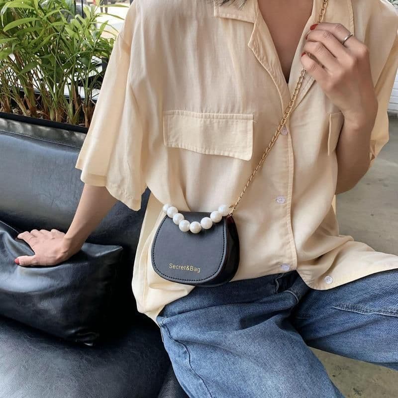 image-Women's Fashion Pearl Hand Shoulder Bag