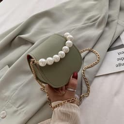 image-Women's Fashion Pearl Hand Shoulder Bag