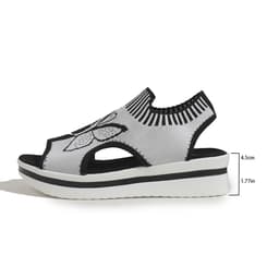 image-Summer Butterfly Print Sports Sandals Casual Breathable Flying Woven Flat Shoes For Women