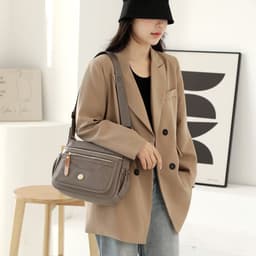 image-Multilayer One Shoulder Bag Large Capacity Waterproof Nylon Crossbody Bag