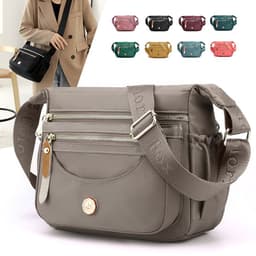 image-Multilayer One Shoulder Bag Large Capacity Waterproof Nylon Crossbody Bag